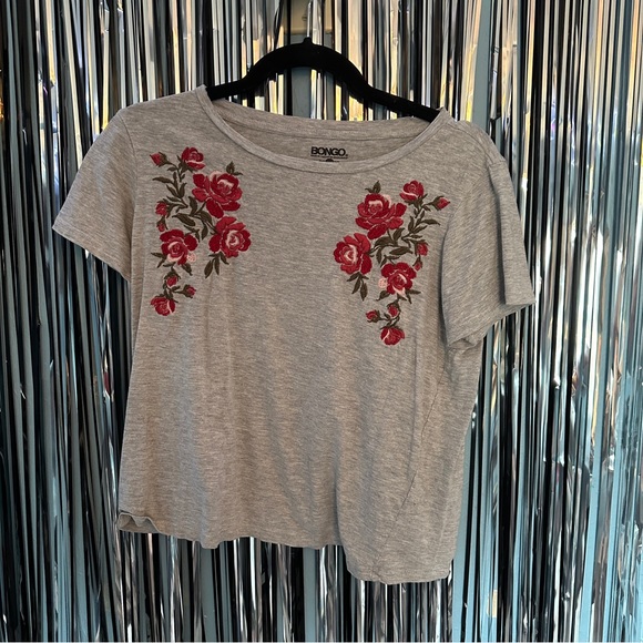 Floral Embroidery Tee - Picture 1 of 3